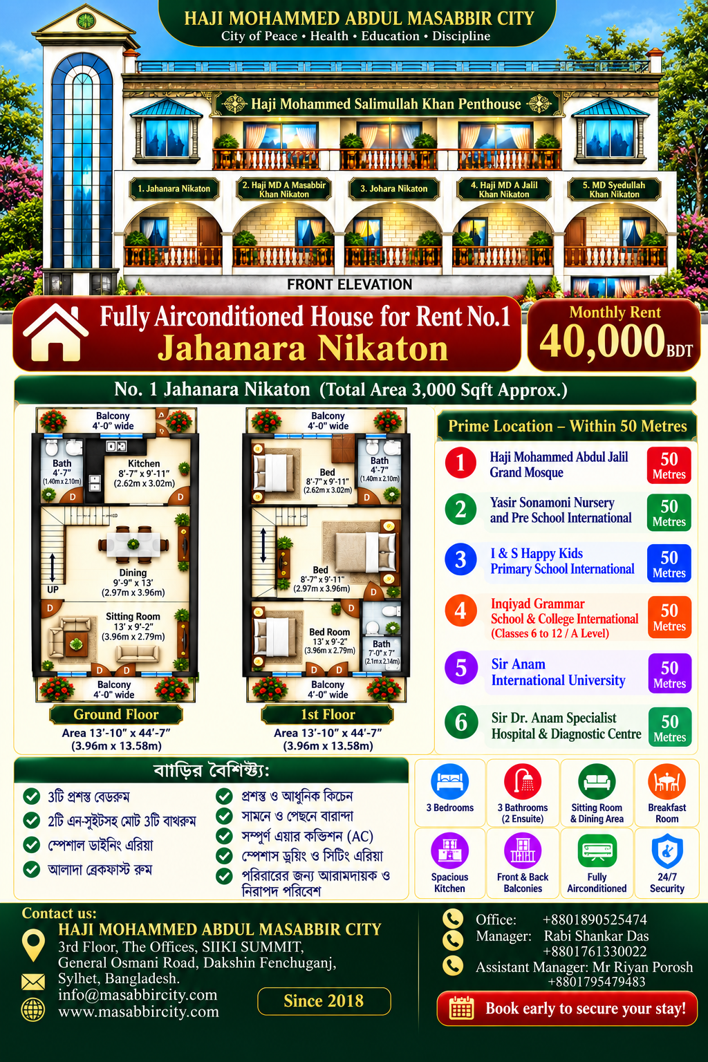 Jahanara Nikaton — House No. 1 original rental leaflet