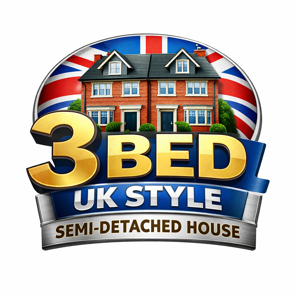 Original 3-bed UK-style semi-detached house logo